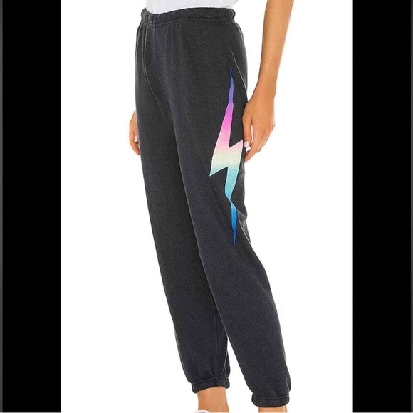 Aviator Nation Pants - Aviator Nation Lightning Bolt Navy Sweatpants
